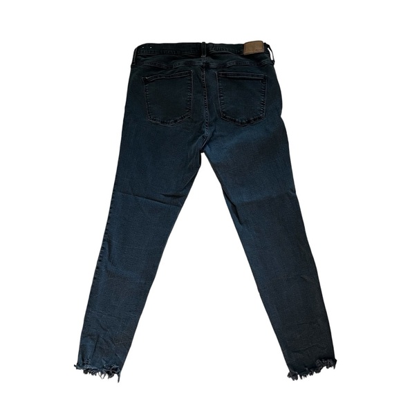 Madewell Jeans Womens 32 Black Skinny 9" High Rise Raw Hem Light Wash Denim - Picture 2 of 9